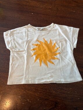 Piupiuchick T-Shirt Yellow Sun Graphic, eh soleil print & Chest Pocket size 4